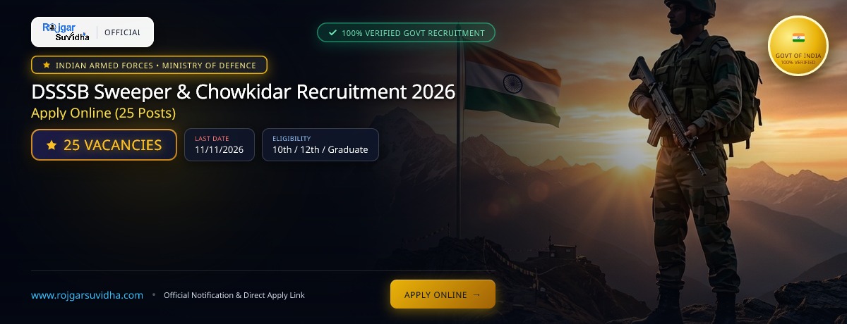 DSSSB Sweeper & Chowkidar Recruitment 2026: Apply Online (25 Posts)