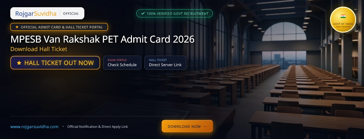 MPESB Van Rakshak PET Admit Card 2026: Download Hall Ticket