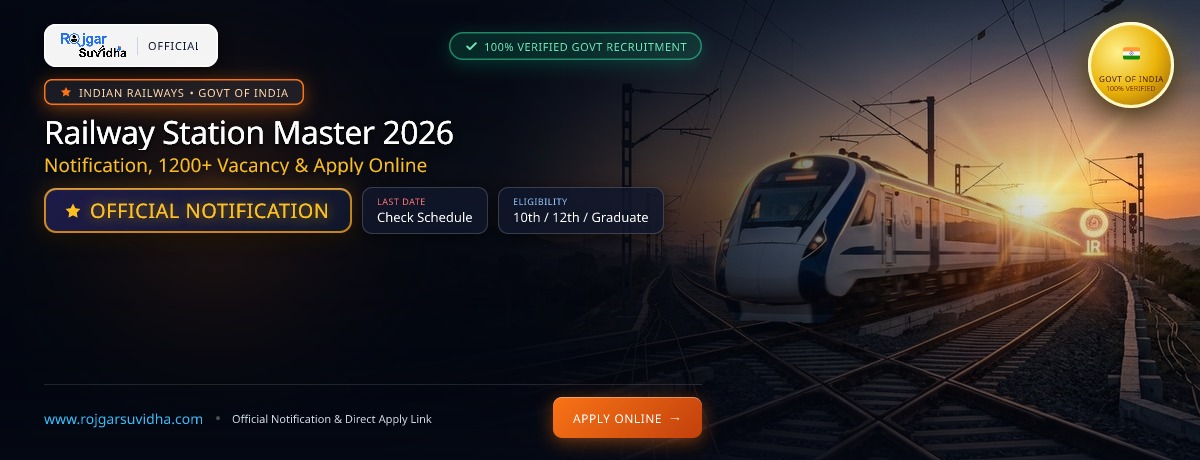 Railway Station Master 2026 Notification, 1200+ Vacancy & Apply Online