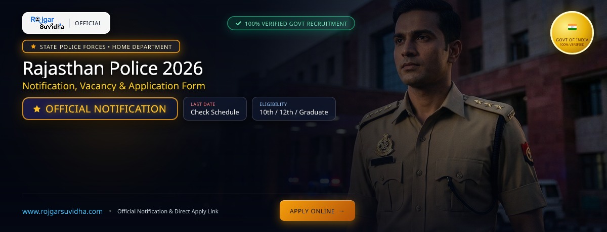 Rajasthan Police 2026 Notification, Vacancy & Application Form