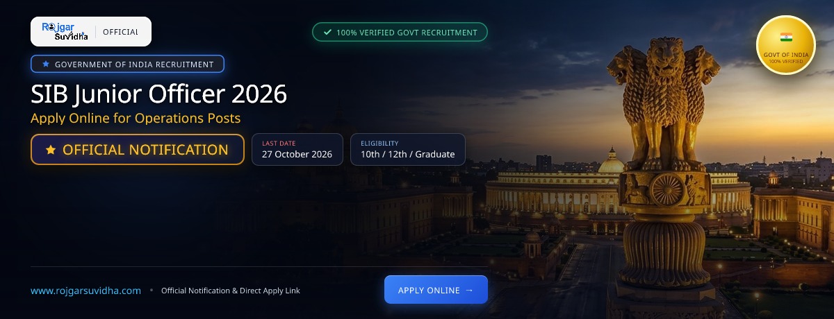 SIB Junior Officer 2026: Apply Online for Operations Posts