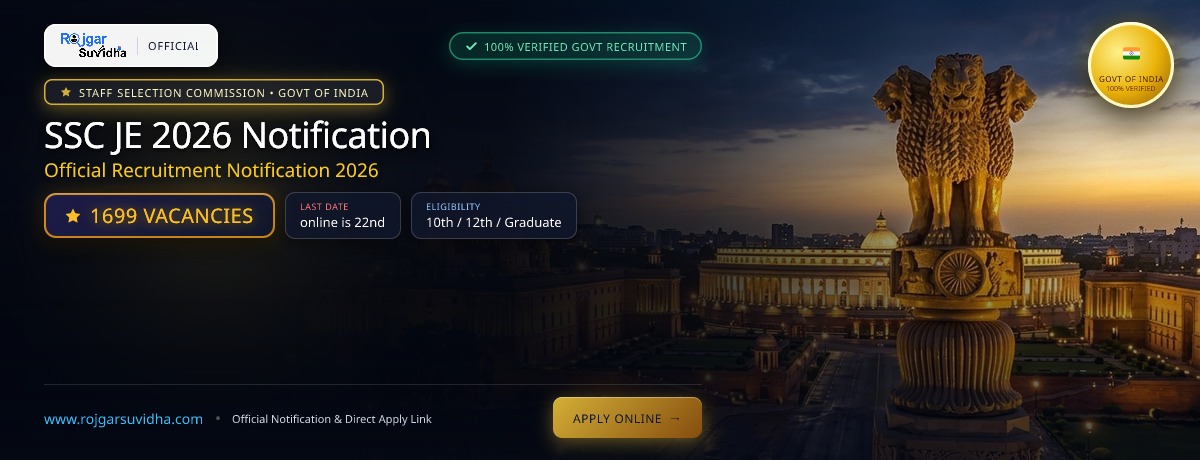 SSC JE 2026 Notification: 1699 Vacancies, Dates & Apply Link
