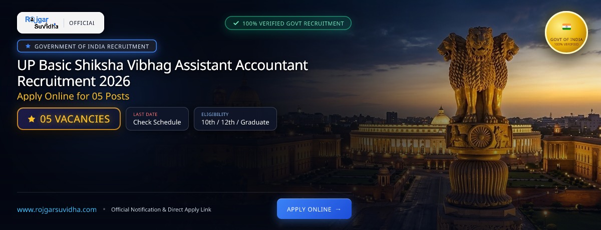 UP Basic Shiksha Vibhag Assistant Accountant Recruitment 2026: Apply Online for 05 Posts