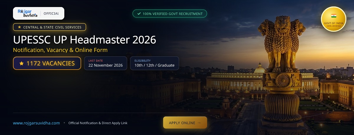 UPESSC UP Headmaster 2026 Notification, Vacancy & Online Form