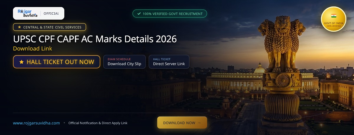 UPSC CPF CAPF AC Marks Details 2026: Download Link